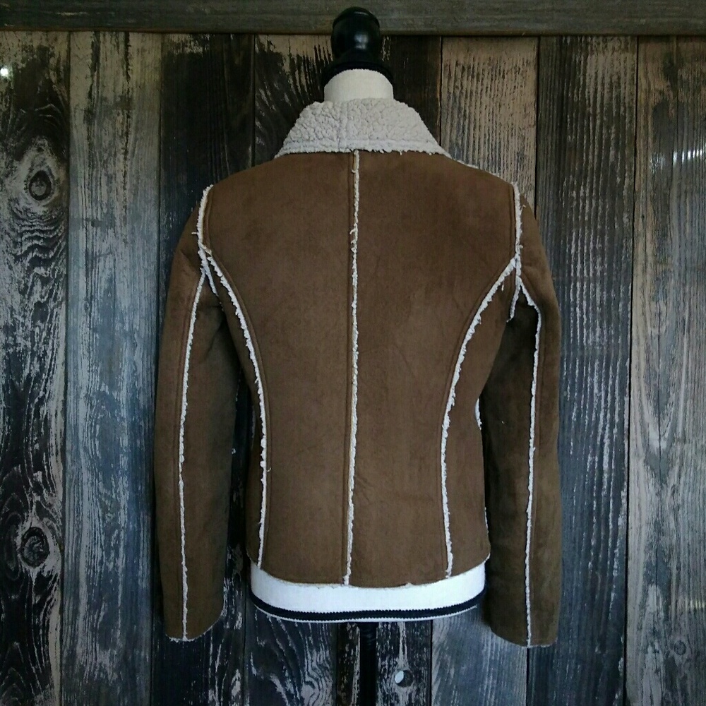 SOLD*Marlboro Style Shearling Faux Suede Jacket - Picture 3 of 6
